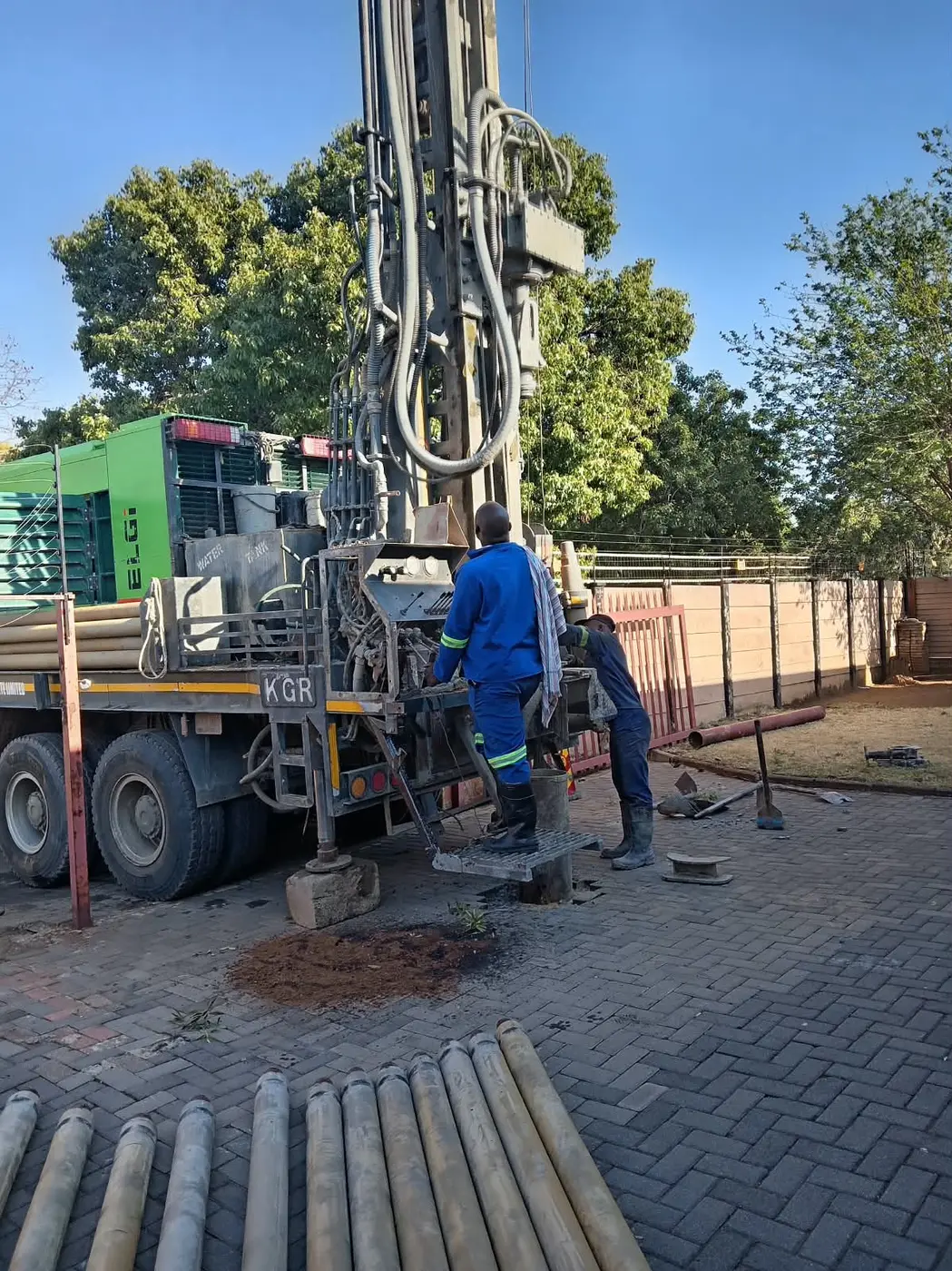 Borehole Installation team working near Mankweng, Polokwane